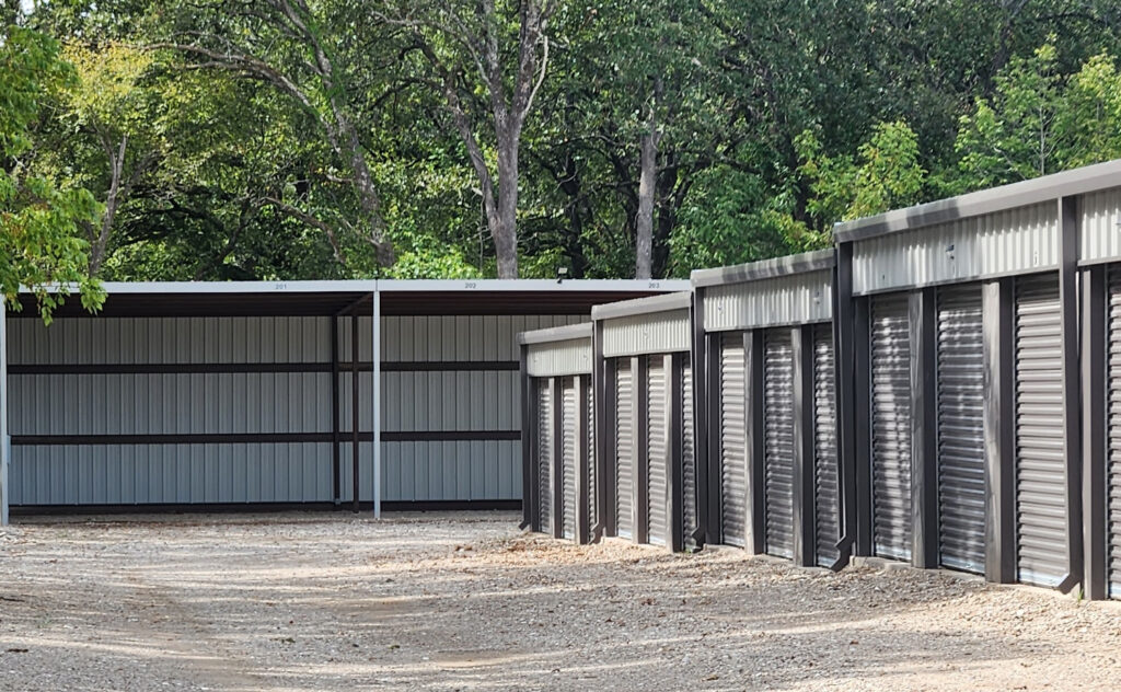 Row of storage units in Campbell Texas